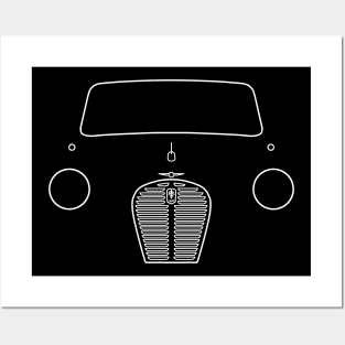 Austin A30/A35 classic car outline graphic (white) Posters and Art